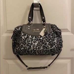 Coach Silver Leopard Purse and Coin Purse